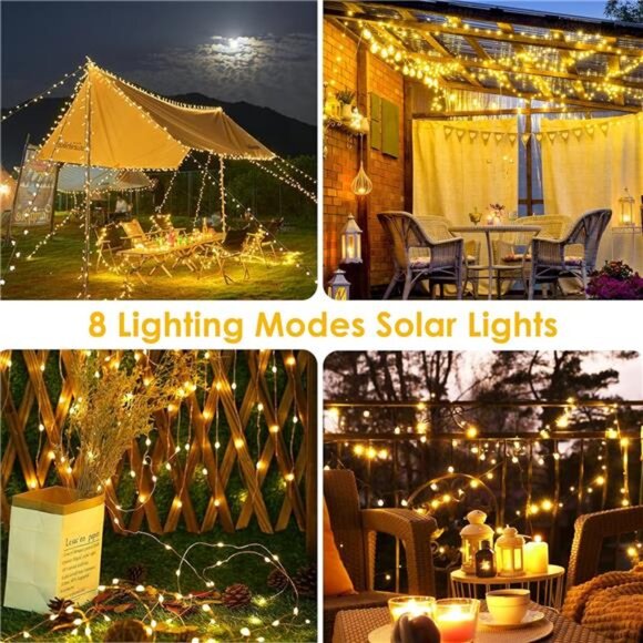Solar String Lights Outdoor 144FT 400LED Fairy Twinkle Lights Garden Party Xmas - Picture 5 of 7